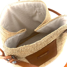 Charger l'image dans la galerie, Sac AGDE en Raphia Naturel et Cuir Camel