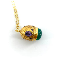 Load image into Gallery viewer, Collier NILAYA en Onyx Vert et Améthystes