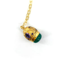 Load image into Gallery viewer, Collier NILAYA en Onyx Vert et Améthystes