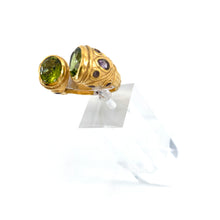 Charger l'image dans la galerie, Bague-Jonc NILAYA Péridots Améthystes