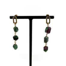 Charger l'image dans la galerie, Boucles d'Oreille LENNY en Rubis Zoisite et Plaqué Or