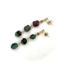 Charger l'image dans la galerie, Boucles d'Oreille LENNY en Rubis Zoisite et Plaqué Or