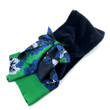 Charger l'image dans la galerie, Col en Fausse Fourrure Nuit / Cyan