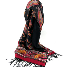 Charger l'image dans la galerie, Étole Alpaga Noire Doublée Foulard Black