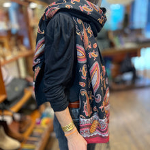 Charger l'image dans la galerie, Étole Alpaga Noire Doublée Foulard Black