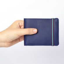 Charger l'image dans la galerie, Portefeuille Porte-Monnaie Bleu Marine Fermeture Élastique