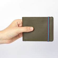 Charger l'image dans la galerie, Portefeuille Porte-Monnaie Kaki Fermeture Élastique