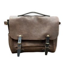 Load image into Gallery viewer, Sac POSTIER ÉCLAIR M en Cuir Café