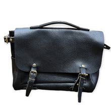 Load image into Gallery viewer, Sac POSTIER ÉCLAIR M en Cuir Noir