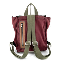 Charger l'image dans la galerie, Sac à Dos en Toile Enduite Recyclée Finition Cuir Camel