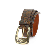 Charger l'image dans la galerie, Ceinture la GRANDE MADJO en Cuir Imprimé Serpent
