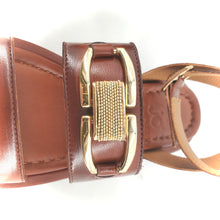 Load image into Gallery viewer, Sandale Semelle Épaisse et Bride Cheville en Cuir Cognac
