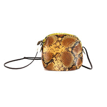 Charger l'image dans la galerie, Petit Sac Bandoulière en Cuir Imprimé Python Beige et Jaune
