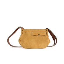 Load image into Gallery viewer, Sac Bandoulière en Daim Sable et Cuir Camel
