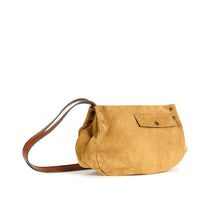 Load image into Gallery viewer, Sac Bandoulière en Daim Sable et Cuir Camel
