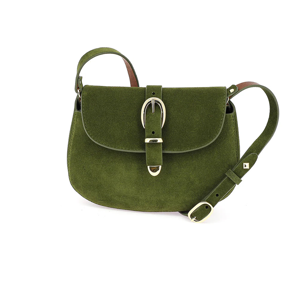 Sac le COURCY FRIEDA en Velours Vert Leccio