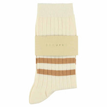 Load image into Gallery viewer, Chaussettes à Rayures Écru / Rose
