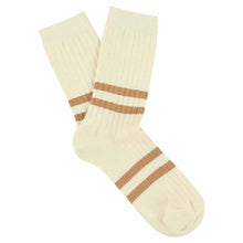 Load image into Gallery viewer, Chaussettes à Rayures Écru / Rose
