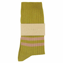 Load image into Gallery viewer, Chaussettes à Rayures Bronze / Rose
