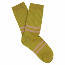 Load image into Gallery viewer, Chaussettes à Rayures Bronze / Rose
