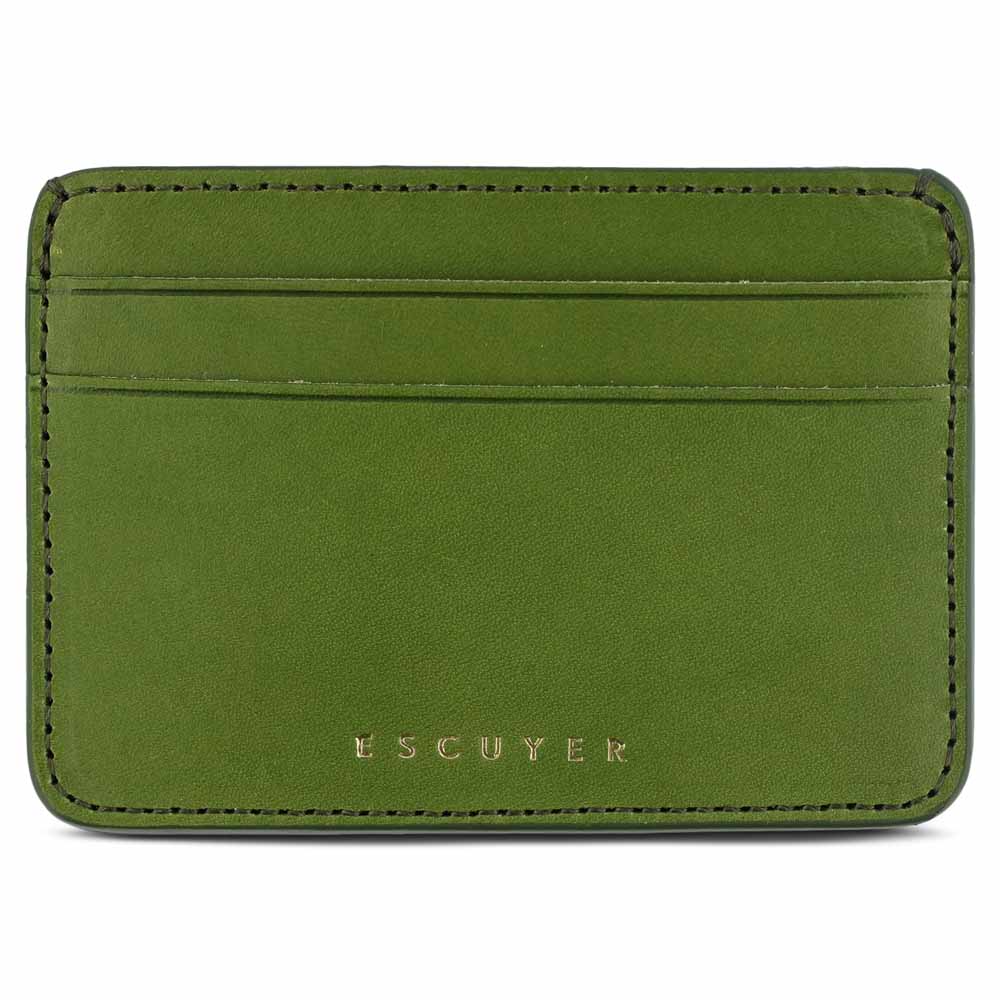 Porte Cartes en Cuir Vert