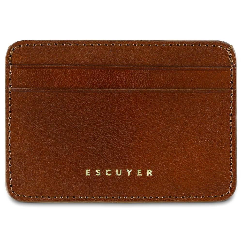 Porte Cartes en Cuir Marron Clair