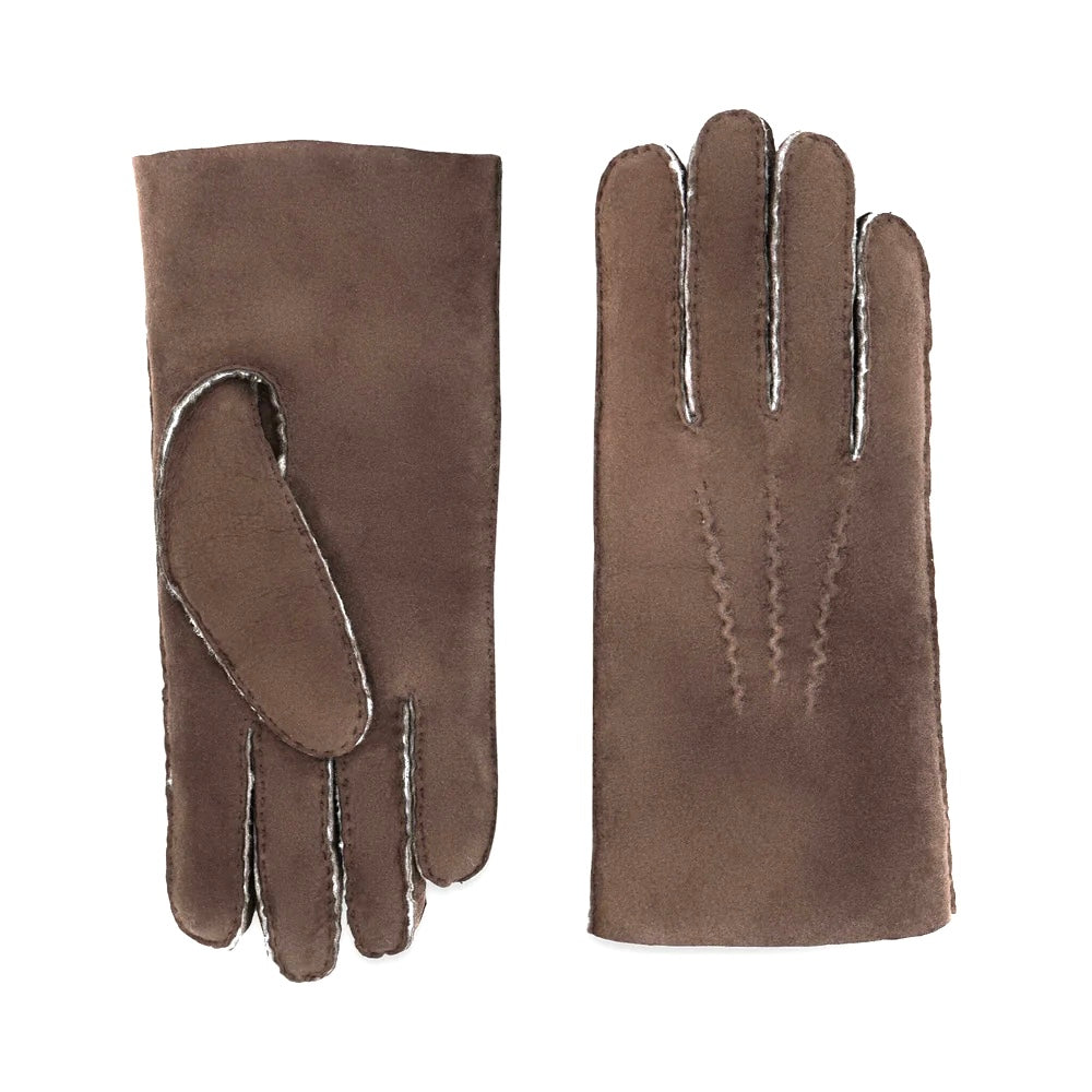 Gants en Mouton Retourné Marron Foncé