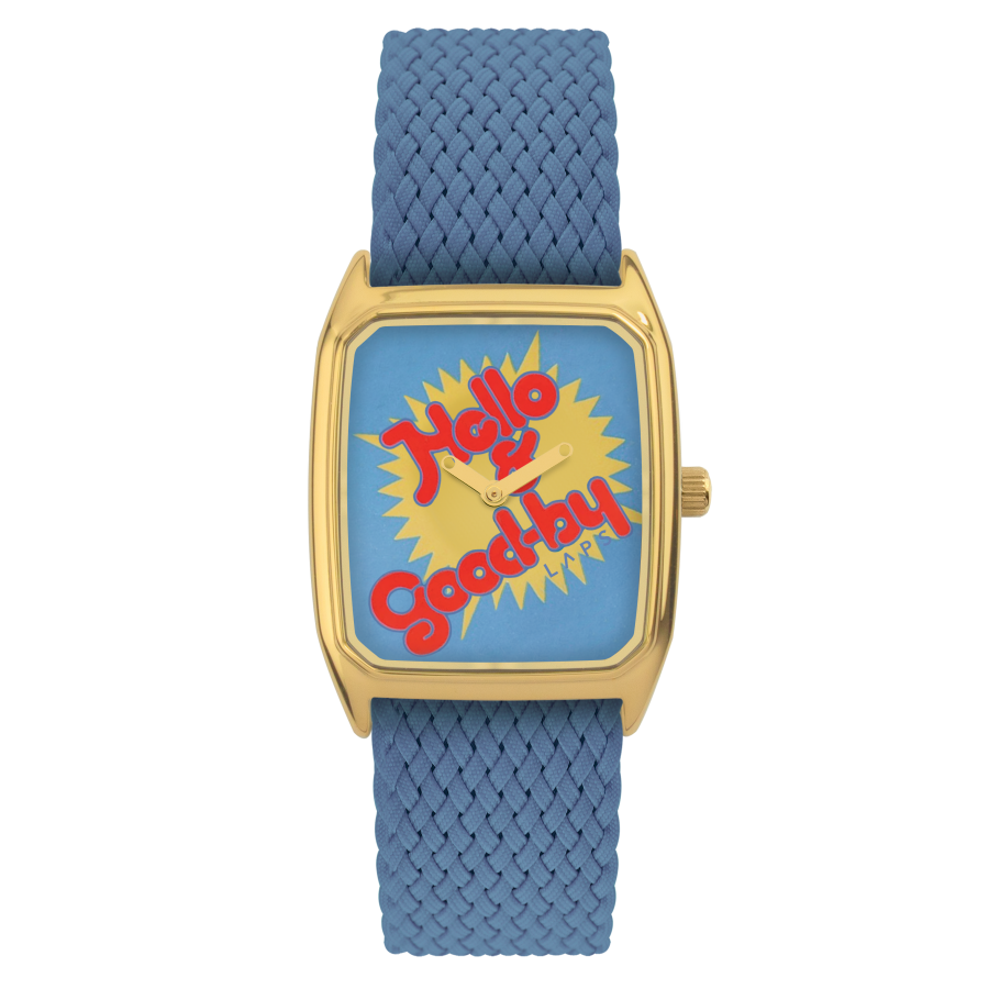 Montre HELLO&GOODBY Bracelet Perlon Bleu