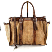 Charger l&#39;image dans la galerie, Sac GLAMOUR BUCKLE en Paille Enduite Brown Tea
