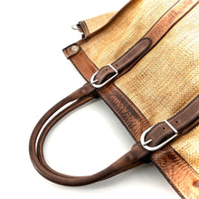 Charger l&#39;image dans la galerie, Sac GLAMOUR BUCKLE en Paille Enduite Brown Tea
