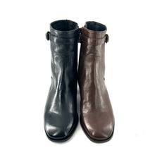 Load image into Gallery viewer, Boots Talon Trotteur Zippé Intérieur en Cuir Chocolat
