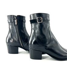 Load image into Gallery viewer, Boots Talon Trotteur Zippé Intérieur en Cuir Noir
