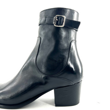 Load image into Gallery viewer, Boots Talon Trotteur Zippé Intérieur en Cuir Noir
