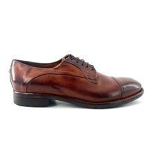 Load image into Gallery viewer, Derby en Cuir Cognac Veiné
