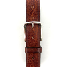 Charger l&#39;image dans la galerie, Ceinture en Cuir Cognac Boucle Vieil Argent
