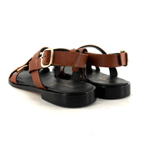Load image into Gallery viewer, Sandale MAELYS en Cuir Camel
