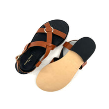 Load image into Gallery viewer, Sandale MAELYS en Cuir Camel
