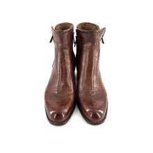 Load image into Gallery viewer, Boots Tiag Talon Trotteur en Cuir et Croûte Cognac
