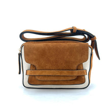 Load image into Gallery viewer, Sac THIRTEEN en Toile Écru et Suede Gold
