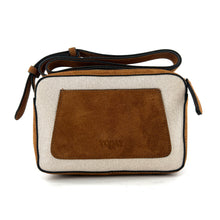 Load image into Gallery viewer, Sac THIRTEEN en Toile Écru et Suede Gold
