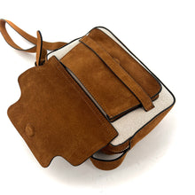 Load image into Gallery viewer, Sac THIRTEEN en Toile Écru et Suede Gold
