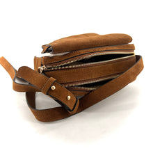 Load image into Gallery viewer, Sac THIRTEEN en Toile Écru et Suede Gold
