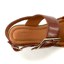 Charger l&#39;image dans la galerie, Sandale Double Boucle OTTAWA en Cuir Cognac
