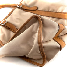 Load image into Gallery viewer, Sac HOTEL en Toile Crème et Cuir Naturel

