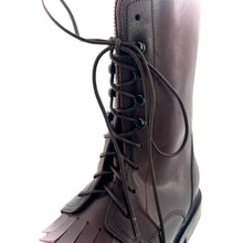 Load image into Gallery viewer, Chaussure Lacets Montante Tige Haute en Cuir Marron Foncé
