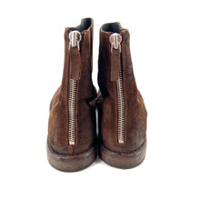 Charger l&#39;image dans la galerie, Boots Tige Haute Zippé Arrière en Croûte Marron
