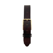 Charger l&#39;image dans la galerie, Ceinture en Cuir Marron Élégante et Fine Boucle Dorée
