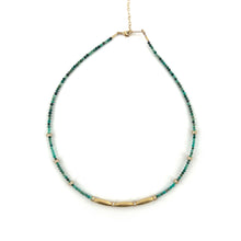 Load image into Gallery viewer, Collier Chocker TRIBECA en Plaqué Or et Turquoise Africaine
