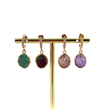 Load image into Gallery viewer, Boucle d'Oreille BABY KARA en Plaqué Or et Chrysocolle
