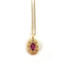 Charger l'image dans la galerie, Collier AURA en Plaqué Or et Tourmaline Rose
